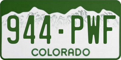 CO license plate 944PWF