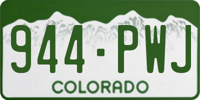 CO license plate 944PWJ