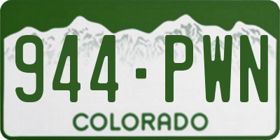CO license plate 944PWN