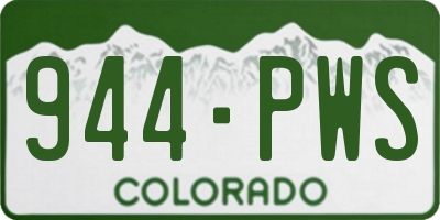 CO license plate 944PWS