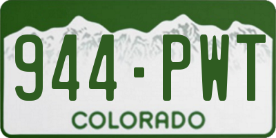 CO license plate 944PWT