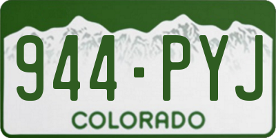 CO license plate 944PYJ