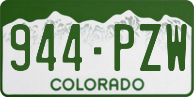CO license plate 944PZW