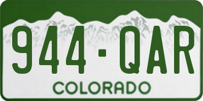 CO license plate 944QAR