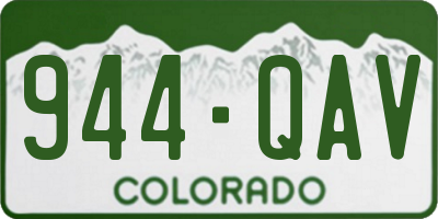 CO license plate 944QAV
