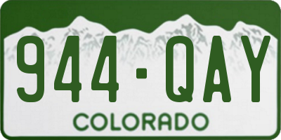 CO license plate 944QAY