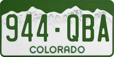 CO license plate 944QBA
