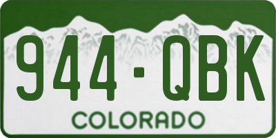 CO license plate 944QBK