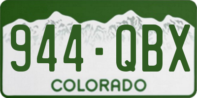 CO license plate 944QBX