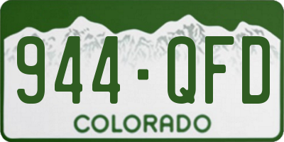 CO license plate 944QFD