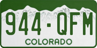 CO license plate 944QFM