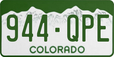 CO license plate 944QPE