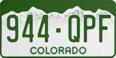 CO license plate 944QPF