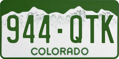 CO license plate 944QTK