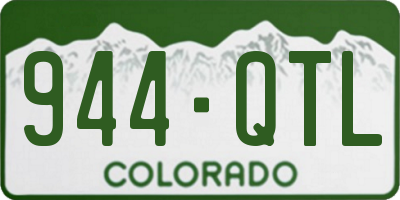CO license plate 944QTL