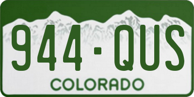 CO license plate 944QUS