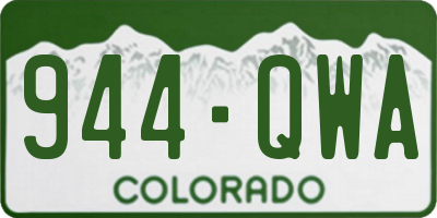 CO license plate 944QWA