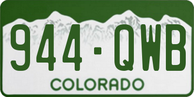 CO license plate 944QWB
