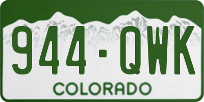 CO license plate 944QWK