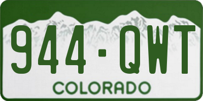 CO license plate 944QWT