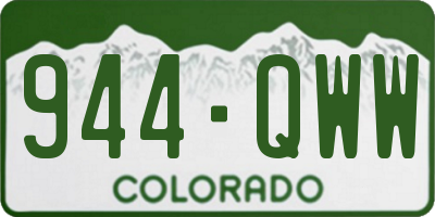 CO license plate 944QWW