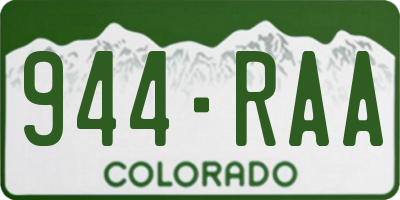 CO license plate 944RAA