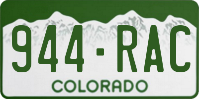 CO license plate 944RAC