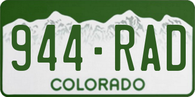 CO license plate 944RAD