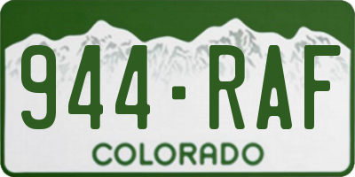 CO license plate 944RAF