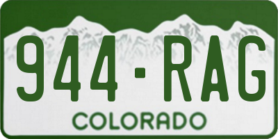 CO license plate 944RAG