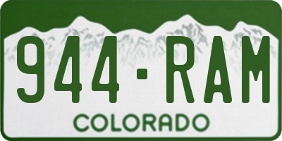 CO license plate 944RAM