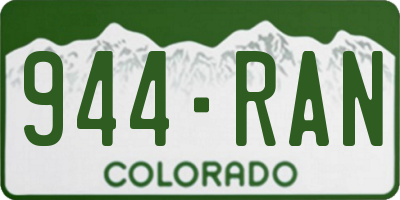 CO license plate 944RAN