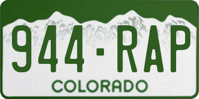 CO license plate 944RAP