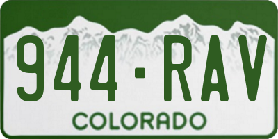 CO license plate 944RAV