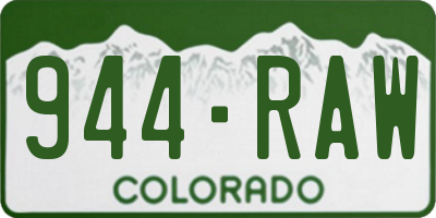 CO license plate 944RAW