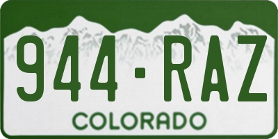 CO license plate 944RAZ