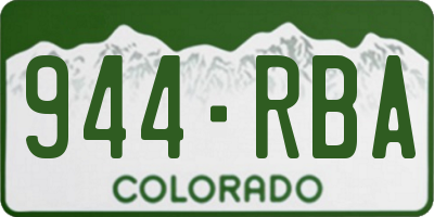 CO license plate 944RBA