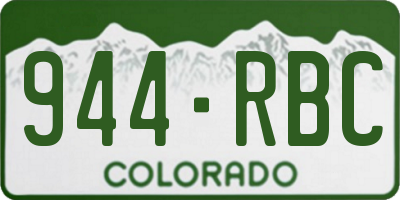 CO license plate 944RBC