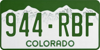 CO license plate 944RBF