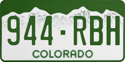 CO license plate 944RBH