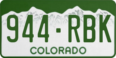 CO license plate 944RBK