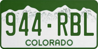 CO license plate 944RBL