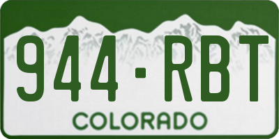 CO license plate 944RBT