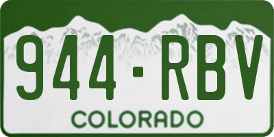 CO license plate 944RBV