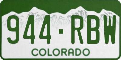 CO license plate 944RBW