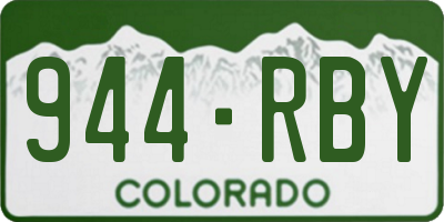 CO license plate 944RBY