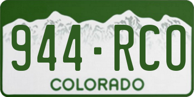 CO license plate 944RCO