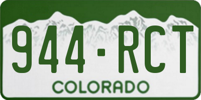 CO license plate 944RCT