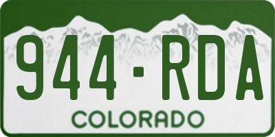 CO license plate 944RDA