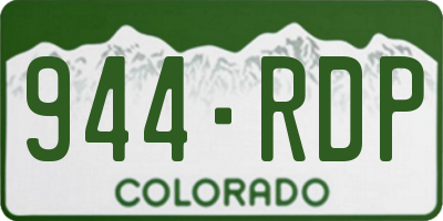 CO license plate 944RDP